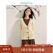 茵曼（INMAN）2025秋冬女裝新款新中式復(fù)古麻花毛衣開衫季流蘇牛角扣寬松外套 淺米杏 S