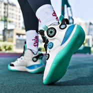 艾弗森Iverson/艾弗森籃球鞋男中大童2025新款夏季旗艦店耐磨防滑訓練鞋 白黑孔雀綠藍 37