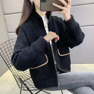 拉夏貝爾（La Chapelle）短外套女裝2025年春秋新款韓版寬松時(shí)尚小個(gè)子外套風(fēng)衣夾克上衣女 黑色 M 【推薦100-110斤左右】