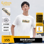 卡賓男裝 【龍馬LOGO】新疆長(cháng)絨棉T恤秋新款國潮刺繡短袖 米白色12 XL /180/52