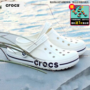 卡駱馳（crocs）洞洞鞋男鞋女鞋 25夏季新款運動(dòng)鞋平底沙灘鞋透氣情侶涼鞋拖鞋子 貝雅卡駱班-純粹雅白-熱推款 43-44 (280mm)