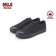無印良品（MUJI）男女通用不易疲勞不易沾水運(yùn)動鞋無性別男款女款小白鞋帆布鞋鞋子 黑色圖案 36 /230mm（尺碼偏大拍小一碼）