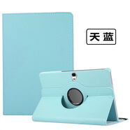 三星（SAMSUNG）適用三星SM一T800保護套-T805C平板殼smt800samsunggalaxytabs皮套tabs防摔Y外套galaxytabs10.5英 旋轉天藍+鋼化膜：收藏+電容筆 三星T800/T805C (10.5英寸)
