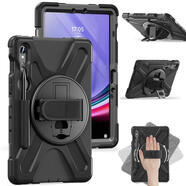 適用于三星平板S9Ultra2023X91014.6寸保護套TabS789X710保護殼帶筆槽防摔手持硅膠旋轉支架無(wú)磁商 手帶款黑色 三星S6T860/T865(10.5英寸)