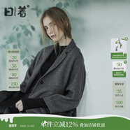日著原創(chuàng)暗條紋羊毛西裝短外套2025秋季新款復(fù)古氣質(zhì)西服外套 深灰 S