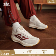 茵寶（Umbro）漫游鞋R708復(fù)古跑鞋Vibram鞋底運(yùn)動鞋男鞋休閑鞋女鞋 香草黃/酒糟紅（女款） 37