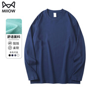 貓人重磅新疆長絨棉T恤男士秋冬新款休閑百搭長袖打底衫運(yùn)動(dòng)衛(wèi)衣男裝