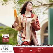 兩三事披肩斗篷外套女秋冬連帽長款藍(lán)色毛衣開衫外搭大衣梵高信使 磚紅色-y 均碼 F