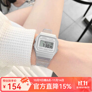 卡西歐手表 時尚簡約復古小方塊 潮流運動百搭電子表學生表考試表 F-91WS-7 顯白