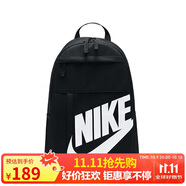 耐克（NIKE）男女雙肩包背包 旅行包書包休閑包DD0559-010 黑白