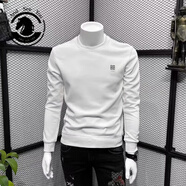 ANDSEEYOU 品牌 圓領(lǐng)衛衣男秋冬新款簡(jiǎn)約印花長(cháng)袖T恤男潮牌百搭修身上衣 白色 M