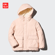 優(yōu)衣庫童裝男童女童高性能復合連帽外套/保暖厚衣服473309 11 粉紅色 130