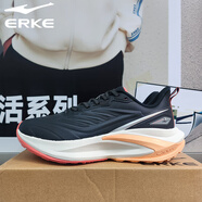 鴻星爾克（ERKE）星鏈4.0女子緩震耐磨跑步鞋2025秋冬新款女鞋軟底防水運動(dòng)跑鞋女 正黑 35