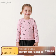 marcjanie馬克珍妮童裝兒童春秋季新款 女童連衣裙 寶寶時(shí)尚圖案網(wǎng)紗衛(wèi)衣裙201279 小櫻桃 73 18M