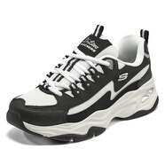 斯凱奇（Skechers）女鞋春秋2025新款閃電熊熊貓鞋百搭潮流休閑運動鞋厚底增高老爹鞋 BKW/黑白 38