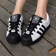 阿迪達(dá)斯 （adidas）三葉草男鞋女鞋夏季新款情侶金標(biāo)貝殼頭運(yùn)動(dòng)時(shí)尚潮流休閑板鞋 KK4473/黑白/貝殼頭 36.5