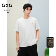 GXG男裝 25夏季新品雙色刺繡小標休閑簡約 白色 185/XXL
