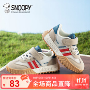 SNOOPY史努比童鞋男童運(yùn)動(dòng)鞋兒童百搭耐磨跑鞋單網(wǎng)透氣休閑鞋3811米灰29