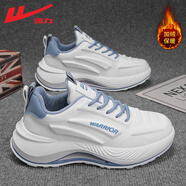 回力（Warrior）官方男鞋冬季加絨休閑跑步鞋舒適老爹鞋子男士運動(dòng)鞋男 白藍絨43