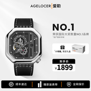 愛勒  AGELOCER原創(chuàng)賽車表時尚男士鏤空機(jī)械手表高端國表大表盤送男友七夕禮物 【代超同款】賽車表5801A1-銀黑