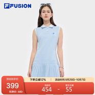 FILAFUSION斐樂潮牌女子針織連衣裙2025夏季無袖百褶連身裙
