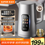 蘇泊爾（SUPOR）電熱水壺 1.7L大容量調溫保溫恒溫母嬰 沖奶粉燒水壺 大彩屏實(shí)時(shí)顯溫 316L不銹鋼電水壺SW-17J82A