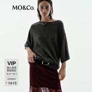MO&Co.【NOIR系列】針織衫2025秋新品羊毛羊絨桑蠶絲精紡MBE3SWT034 深花灰色 XS /155