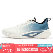 361度男鞋運(yùn)動(dòng)鞋秋季季新款減震穩(wěn)定減震跑步鞋 羽毛白/原力藍(lán) 44