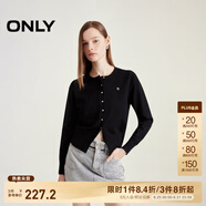 ONLY秋冬時(shí)尚簡(jiǎn)約溫柔純色寬松開(kāi)衫針織衫女|12433A006 E40 煤黑色 S (160) 80A