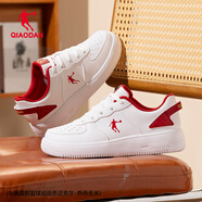 喬丹QIAODAN板鞋女鞋休閑運動(dòng)板鞋 小白鞋女24新款百搭空軍一號滑板鞋 喬丹白/體育紅 35