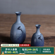 萬(wàn)仟堂（Edenus） 粗陶花瓶 復古工藝品擺件手工花器花插 茶具配件 宋韻影相p 宋韻影相（中）花插