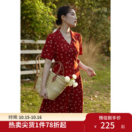 獨束大碼女裝法式小翻領(lǐng)連衣裙女夏季新款遮肉顯瘦雪紡裙子 紅色 2XL （尺碼：4）