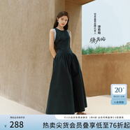 范思藍恩【徐若晗同款】腰精裙無袖背帶連衣裙女夏收腰禮服小黑裙 墨染黑 XL