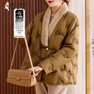 TUCANO洋氣媽媽冬裝國風(fēng)時(shí)尚羽絨服短款中老年女冬季加厚保暖白鴨絨外套 咸菜綠外套 XL  建議115斤以?xún)?
                                         title=