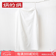 娟的絹 棉麻純色吊帶裙中長(cháng)款百搭內襯裙子女輕薄柔軟打底連衣裙女襯裙 A款素白 均碼