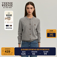 Teenie Weenie小熊女裝簡(jiǎn)約針織衫女秋冬針織開衫罩衫短外套上衣 灰色 M (165)