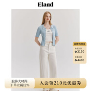 ELAND衣戀短袖針織衫女時尚甜美糖果色polo衫夏季新款 淺藍色(51)L/Blue L 170