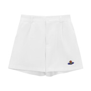 夢(mèng)茜兒條紋長(cháng)袖防曬T恤女裝夏季刺繡寬松中長(cháng)款薄款罩衫上衣 白色刺繡工裝短褲 均碼