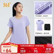 361°跑步運動套裝女士夏季衣服新款休閑短袖短褲兩件套662414001H-4
