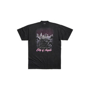 BALENCIAGA巴黎世家25秋季新品CITY OF ANGELS T恤連衣裙 褪色黑 S (2碼)