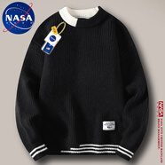 NASA XVVX官方秋冬季加厚毛衣男新款潮流寬松半高領針織衫男保暖男裝上衣服 6081黑色【常規(guī)款】 2XL (130-145斤)