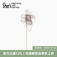 She's茜子愛的模樣原創(chuàng)郁金香無耳洞耳骨夾耳墜高級感耳飾耳環(huán)生日禮物通透紫色E0