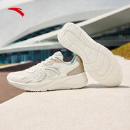 安踏（ANTA）飛馳運動(dòng)鞋女厚底增高跑步鞋 象牙白/二度灰-1 39 (255mm) （女39）