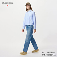 優(yōu)衣庫(kù)女裝直筒牛仔褲/中腰水洗產(chǎn)品休閑褲子25秋冬新款479004 65 寶藍(lán)色 27 /160/68A