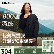 蕉下（beneunder）外套女氣絨圓領(lǐng)棉服春秋保暖防風(fēng)戶外CL002漫暮黑S