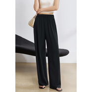 米思陽(yáng)（missshine）2025夏季新款通勤垂感針織闊腿休閑 黑色現貨直發(fā) XL