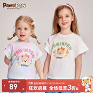 PawinPaw卡通小熊童裝24夏季新款女童花邊袖印花圓領(lǐng)短袖T恤甜美 Mix混合色/99 90 cm