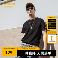 卡賓【涼感】冰絲短袖T恤男夏簡(jiǎn)約圓領(lǐng)體恤休閑純色百搭冰感上衣 煤黑色01 M 170 48