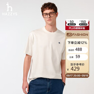 哈吉斯（HAZZYS）男裝 2025夏季PHIZ復古繡花寬松圓領(lǐng)T恤ASTZE0CBI33