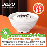 巨博（JOBO）A8密胺米飯碗湯碗5英寸8個(gè)裝加厚橫紋打飯碗盛飯碗
